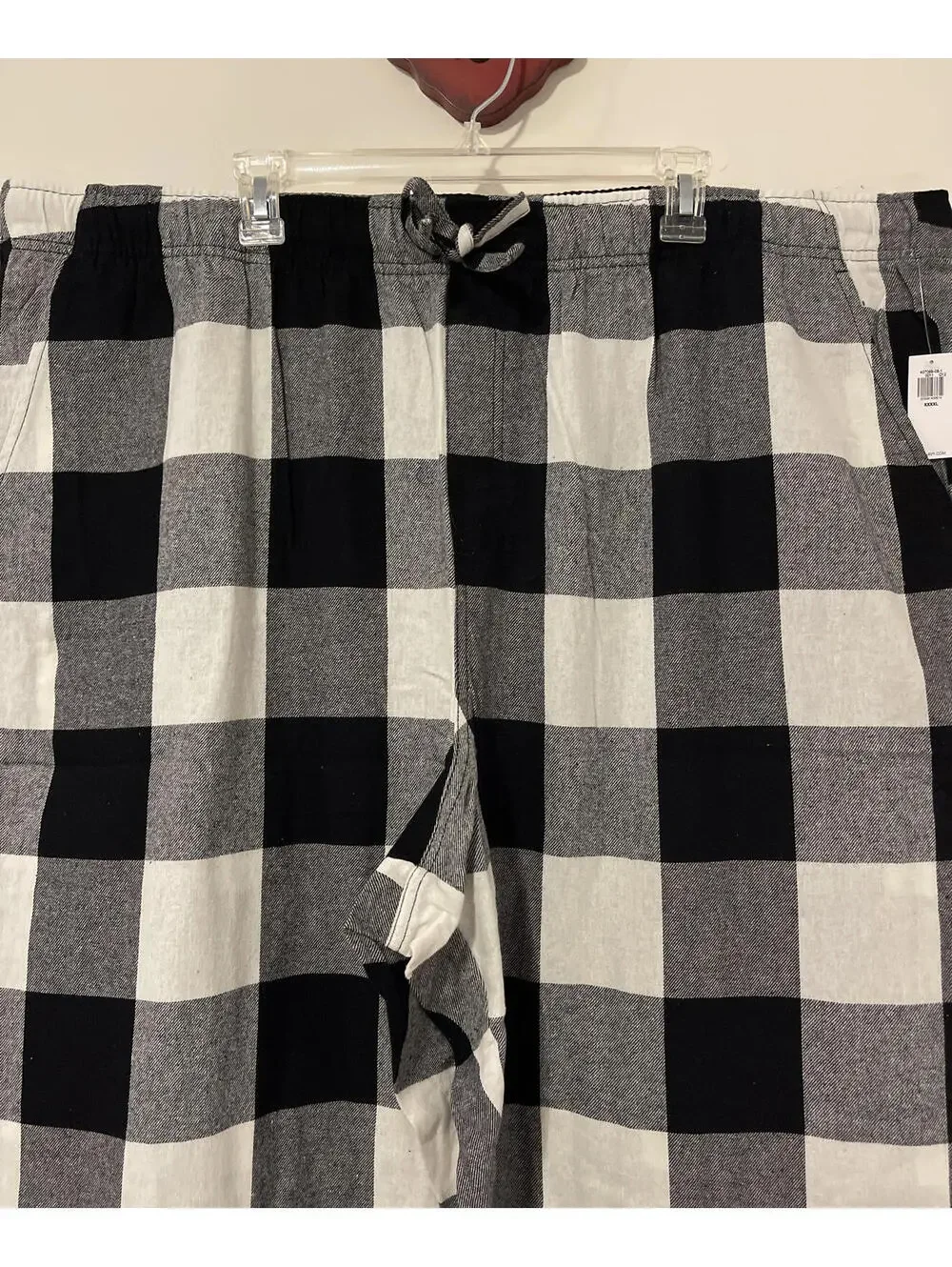 Old Navy Mens 4xl White Black Plaid Lounge Cotton PJ Pants w/Pockets NWT! A5510